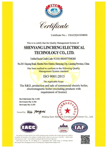 Chine shenyang lincheng Technology Co., Ltd certifications